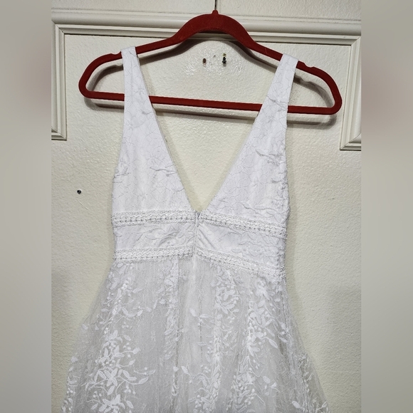 Lulus Sweetest Beloved White Mesh Embroidered Sleeveless Maxi Dress S Wedding - Picture 11 of 12
